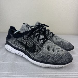 Men's Nike Free Run Flyknit 2018 Road Running Shoes Sneakers Gray Black White 13